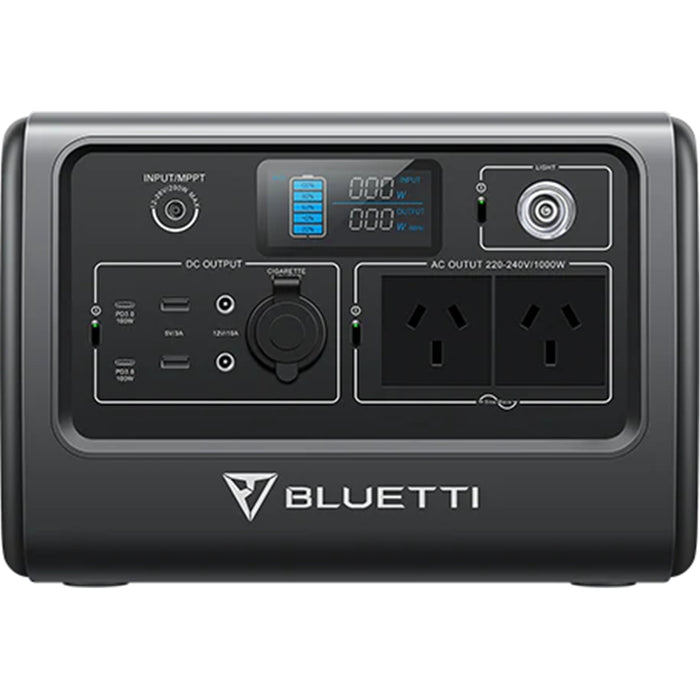 Bluetti EB70 Portable Power Station Capacity 716WH AC Output 1000W Surge (1400W) 2* USB-C 100W 2* USB A Port 15W Max Wireless Charging Pad 200w Max Solar Input