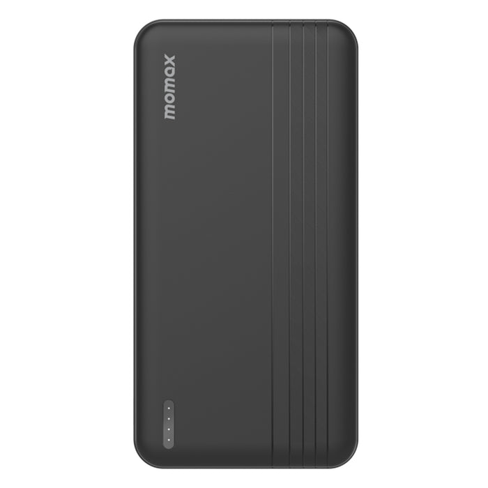 Momax iPower 10000mAh Fast Charging PD Power Bank - Black 20W USB-C PD 3.0 Output + Dual USB-A Output - Fast Charing Apple iPhone & Samsung Smart Phones - LED Power Indicator