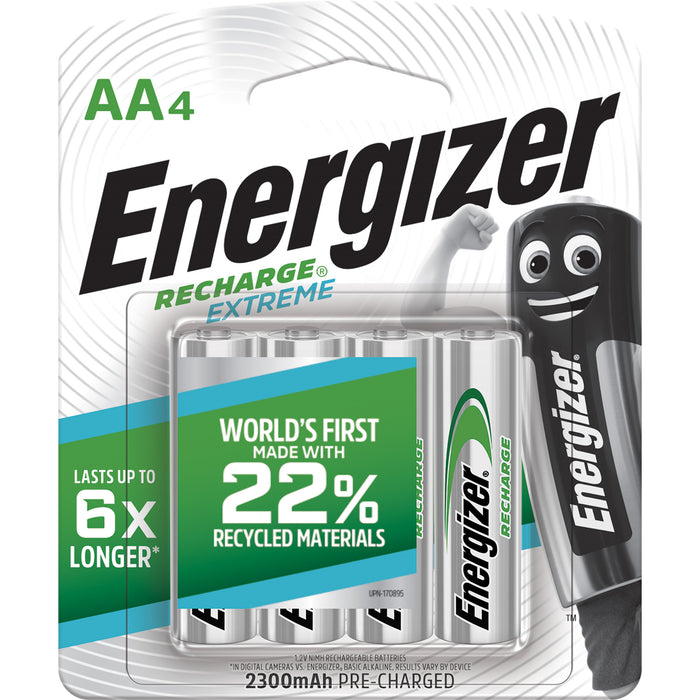 Energizer Recharge Extreme AA Rechargeable Batteries - 4 Pack - 2300mAh - NiMH