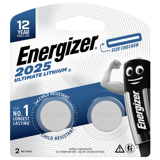 Energizer Ultimate Lithium CR2025 Specialty Button Batteries - 2 Pack - 3V