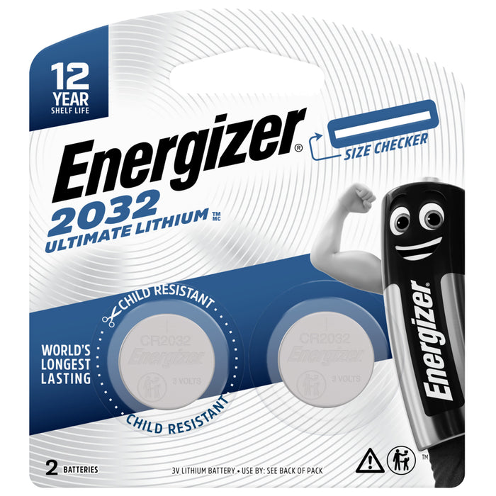 Energizer Ultimate Lithium CR2032 Specialty Button Batteries - 2 Pack