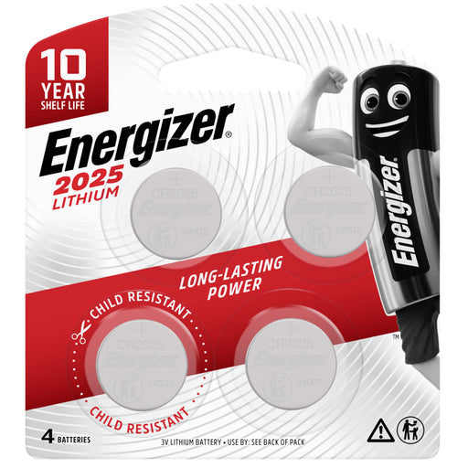 Energizer CR2025 Specialty Button Batteries - 4 Pack - 3V