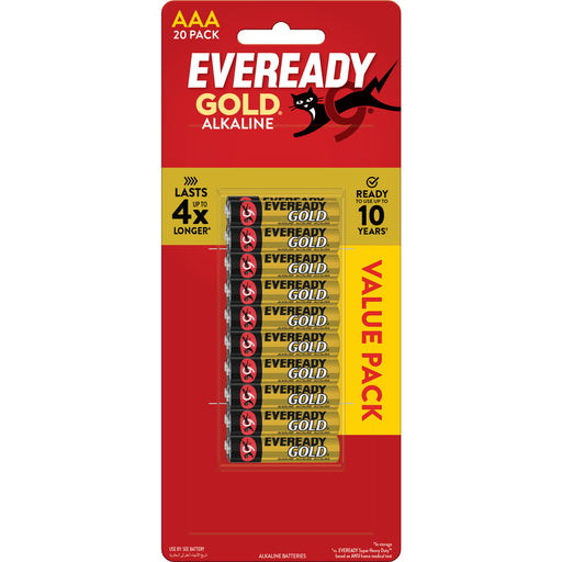 Eveready Gold Alkaline AAA Batteries - 20 Pack