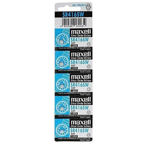 Maxell MX346 SR712SW Watch Battery Silver Oxide Button Cell - 5 Pack aka Energizer 337 Rayovac 337 Renata 337 Bulova 623 Seiko SB-A5