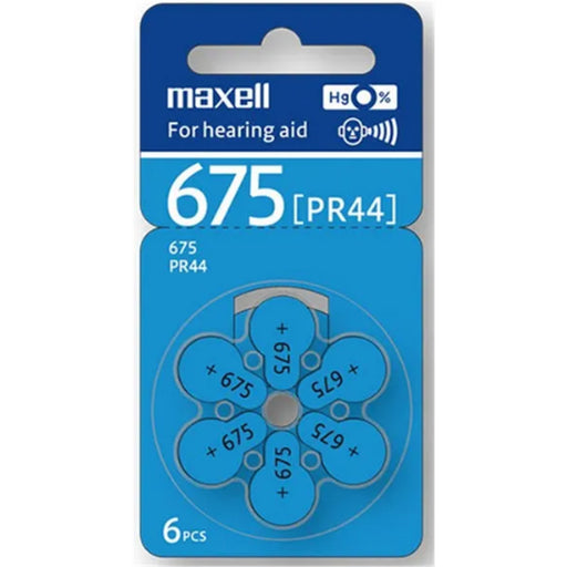 Maxell MXZA675 HEARING AID BATTERY ZA675 6 PACK PR44