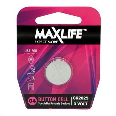 Maxlife CR2025 Lithium Button Cell 1pk