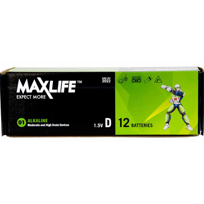 Maxlife BATD-A12  D Alkaline Battery 12 BULK  Pack