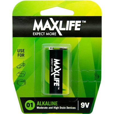 Maxlife 9V Alkaline Battery 1 Pack