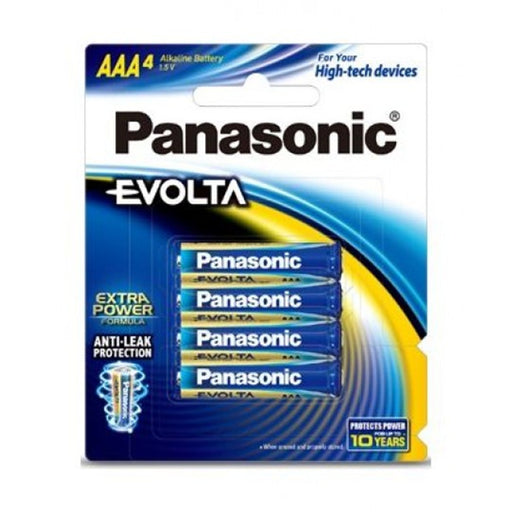 Panasonic LR03EG/4B Evolta Batteries AAA 4 Pack Alkaline For Current-hungry Devices retail pack