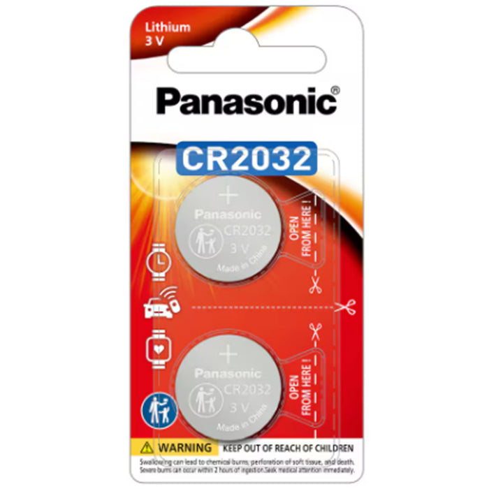 Panasonic CR-2032PG/2B Battery 3V Lithium 2032 Lithium Coin Battery 3V 2Pack 220 mAh Button Cell - Replaces DL2032 ECR2032 5004LC KECR2032 GPCR2032 SB-T51 CR2032BH CR2032EC