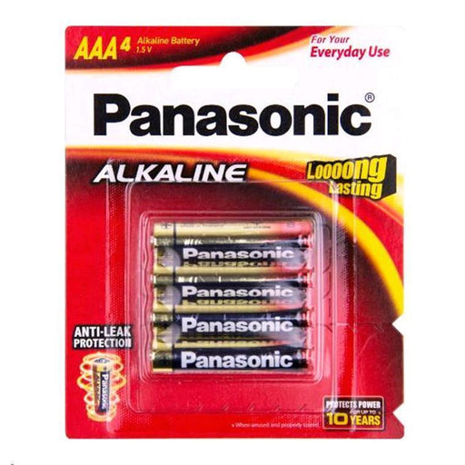 Panasonic LR03T/4B Alkaline Batteries AAA 4 Pack blister 1.5 Volts Alkaline-Zinc - Longer Lasting protects power for upto 10 years