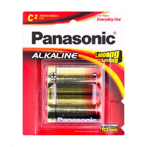 Panasonic LR14T/2B Alkaline Batteries C 2 Pack  LR14 1.5v Longer Lasting Alkaline-Zinc