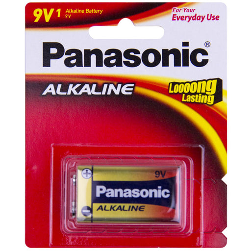 Panasonic 6LR61T/1B 9V Alkaline Battery 9Volt 1 Pack 20% Longer Lasting Alkaline-Zinc