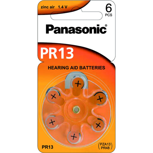 Panasonic PR-13HEP/6C Zinc Air 1.4v Hearing Aid 6pc Batteries aka PZA13 PR48