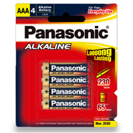 Panasonic LR03T/4P BATTERY AAA ALKALINE PAPER PACK 4PK