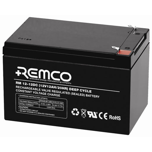 REMCO RM12-10W 12 Volt battery Standby Stationary    10Ahr with T2 terminal type connector LxWxH 150x65x110 cm