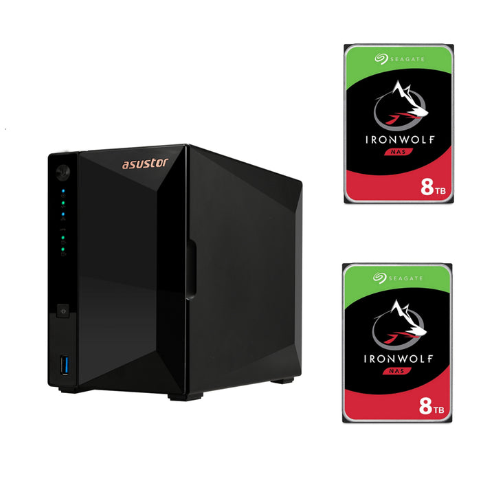 Asustor Drivestor 2 Pro AS3302T v2 With 2x 8 TB NAS HDD Bundle