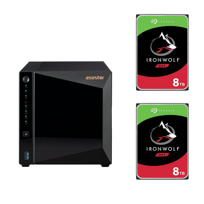 Asustor Drivestor 2 Pro AS3304T v2 With 2x 8 TB NAS HDD Bundle