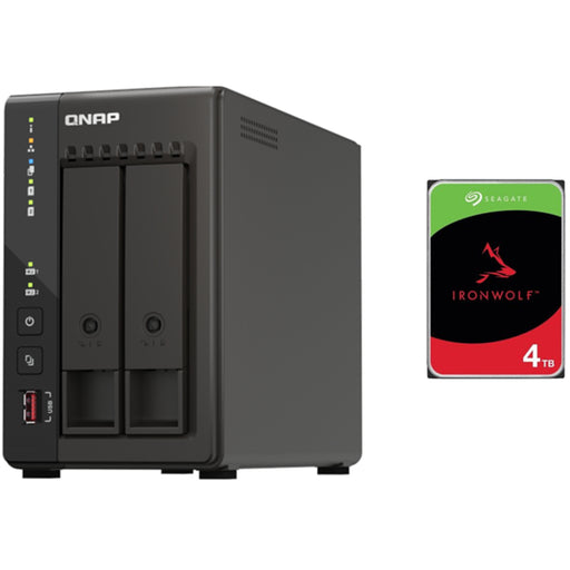 QNAP 253E 2-Bay 8GB NAS With 1X 4TB NAS HDD Bundle