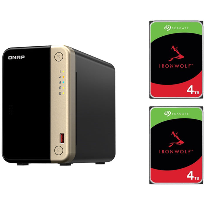 QNAP TS-264 2-Bay 8GB NAS With  2x 4TB NAS HDD Bundle