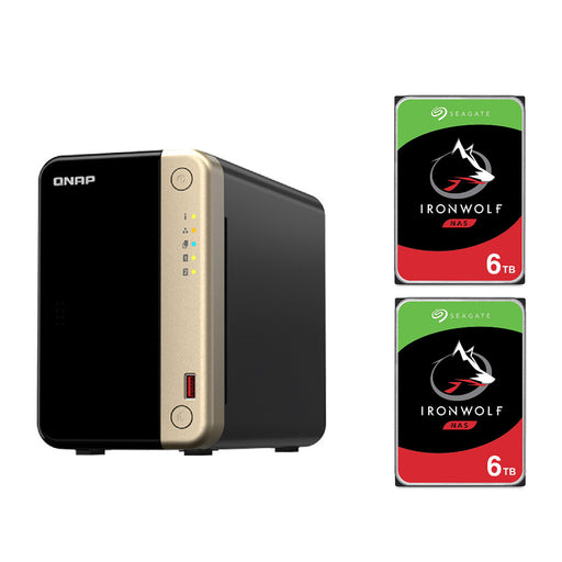 QNAP TS-264 2-Bay 8GB NAS With  2x 6TB NAS HDD Bundle