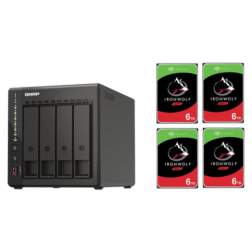 QNAP 453E 4-Bay NAS with 4X 6TB NAS HDD Bundle