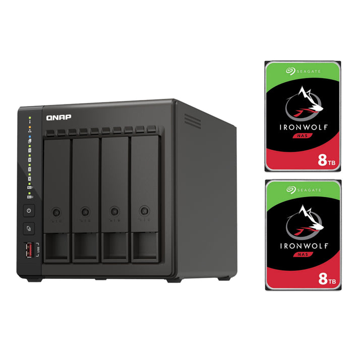 QNAP 453E 4-Bay NAS with 2X 8TB NAS HDD Bundle