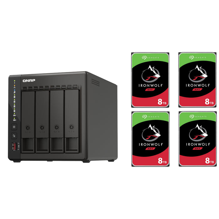 QNAP 453E 4-Bay NAS with 4X 8TB NAS HDD Bundle