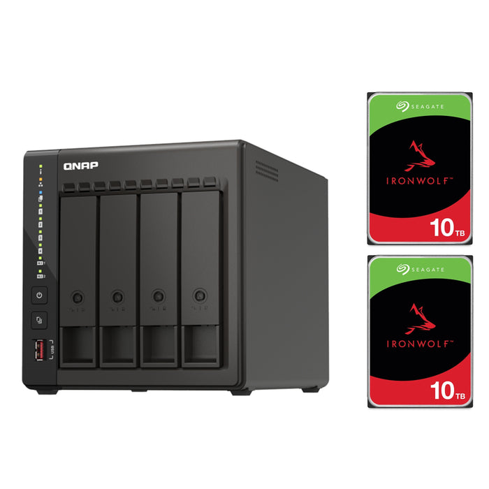 QNAP 453E 4-Bay NAS with 2X 10TB NAS HDD Bundle