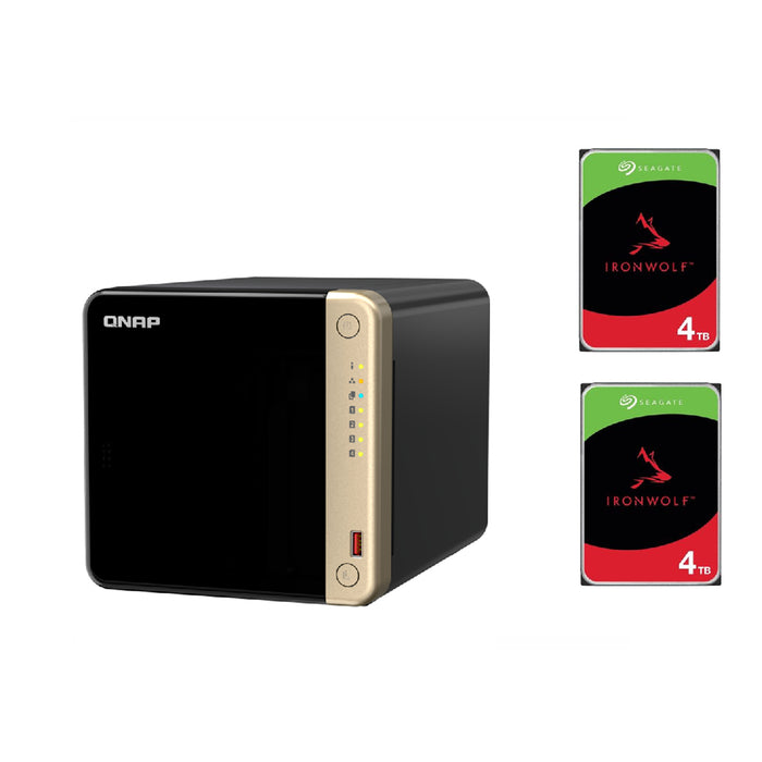 QNAP TS-464 4-Bay 8GB NAS With  2x 4TB NAS HDD Bundle