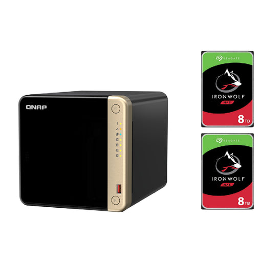 QNAP TS-464 4-Bay 8GB NAS With 2x 8TB NAS HDD Bundle