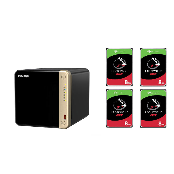 QNAP TS-464 4-Bay 8GB NAS With 4x 8TB NAS HDD Bundle