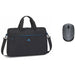 Rivacase Regent Logitech M171 Wireles Mouse Bundle - for Carry Bag With 15.6  inch Notebook / Laptop - Black - Black Mouse - Perfect Essentials for Business & Study