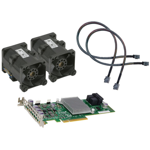 Supermicro SAS/SATA RAID 0/1/10 2x HDmSAS to AOC-S3008L-L8i Bundle HDmSAS cables 2x Additional Mid-fan