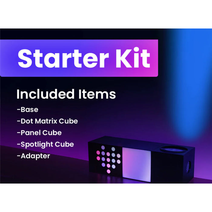 Yeelight Colourful RGB Starter Kit Smart Cube Inlcuded one Dot Matrix Cube one Panel Cube Extension one Spotlight Cube Extension