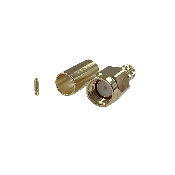 SMA Male Crimp Connector and Pin for LMR195/RG58, Crimped Centre Pin