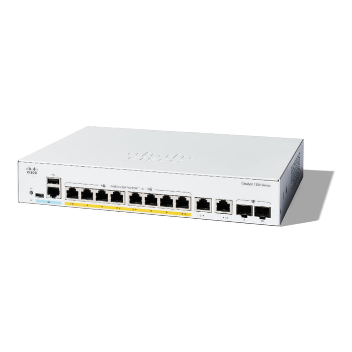 Catalyst 1300 8-port GE, PoE, Ext PS, 2x1G Combo Switch