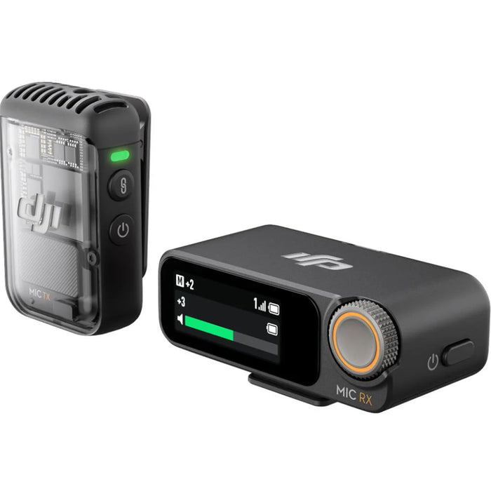 DJI Mic 2 (1 TX + 1 RX) Compact Digital Wireless Microphone System - Recorder for Camera & Smartphone (2.4 GHz)