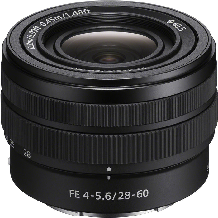 Sony FE 28-60mm f/4-5.6 Lens E-Mount Lens/Full-Frame Format - Aperture Range: f/4 to f/32 - Linear AF Motor Internal Focusing