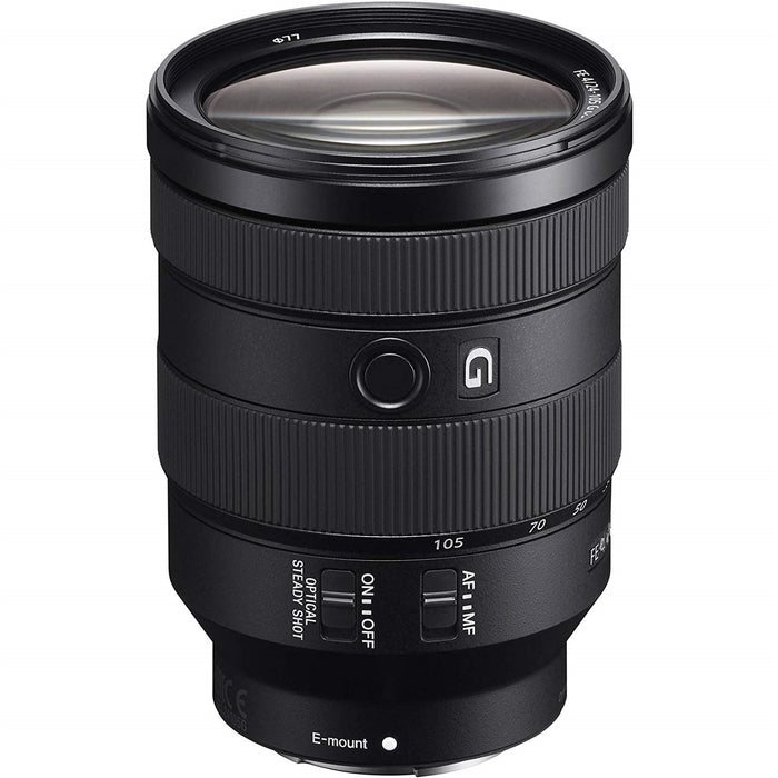 Sony FE 24-105mm f/4 G OSS Lens E-Mount Lens / Full-Frame Format - Aperture Range: f/4 to f/22 - Nano AR & Fluorine Coatings - Dust & Moisture-Resistant Construction