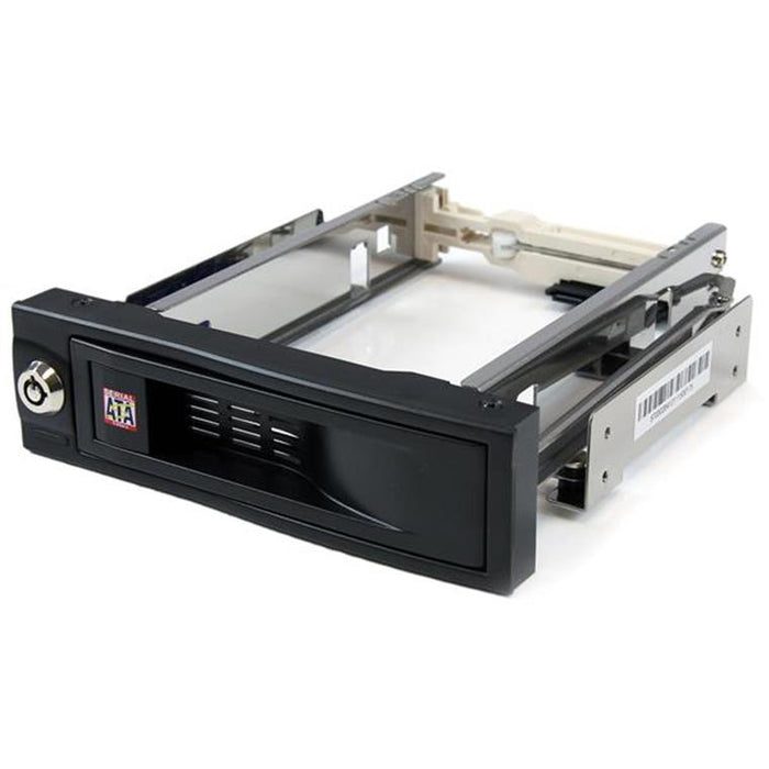 StarTech.com HSB100SATBK 5.25in Trayless Hot Swap Mobile Rack for 3.5in Hard Drive Hot-swap any 3.5in SATA hard drive easily from any computer with a 5.25in bay