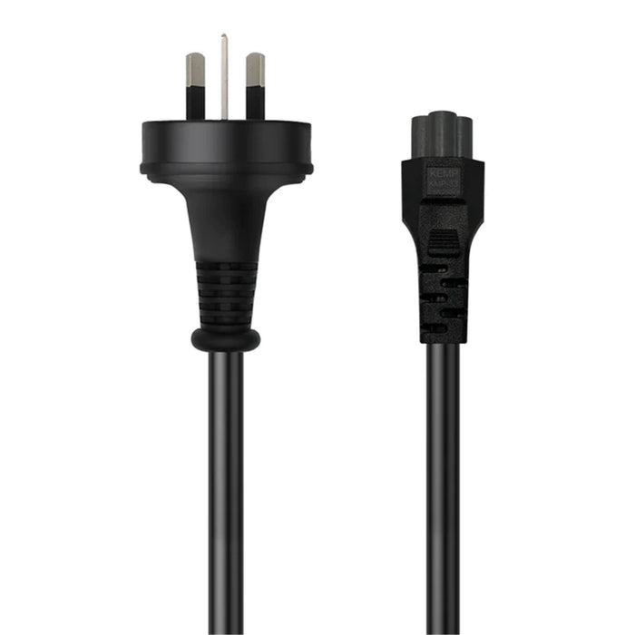 Cruxtec 2m 3Pin Male to IEC-C5 Clover Shaped Female Power Cable - SAA Approved  AU/NZ