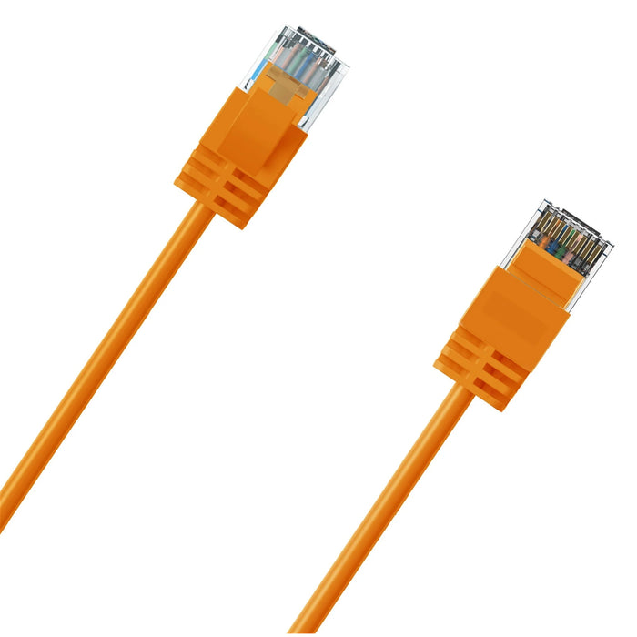 Cruxtec 1.5m Ultra Slim Cat6A Ethernet Cable - Orange Color
