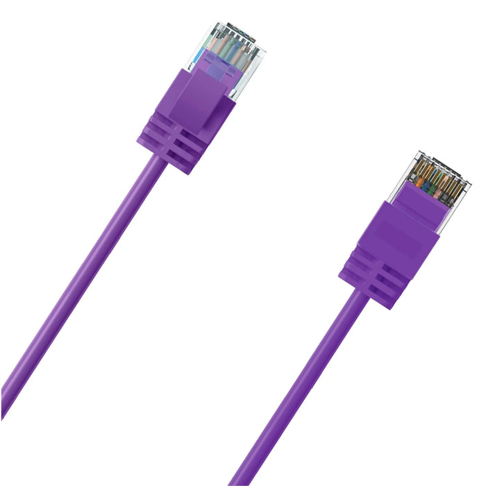 Cruxtec 0.3m Ultra Slim Cat6A Ethernet Cable - Purple Color