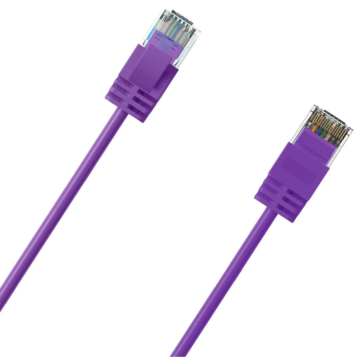 Cruxtec Ultra Slim Cat6A Ethernet Cable - Purple Color - 0.5m