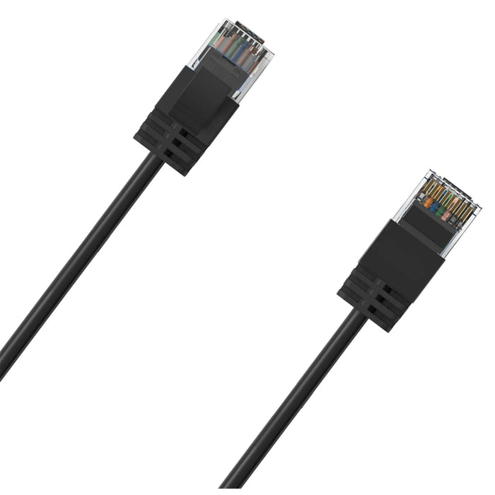 Cruxtec 20m Ultra Slim Cat6A Ethernet Cable - Black Color