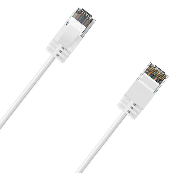 Cruxtec 0.3m Ultra Slim Cat6A Ethernet Cable - White Color