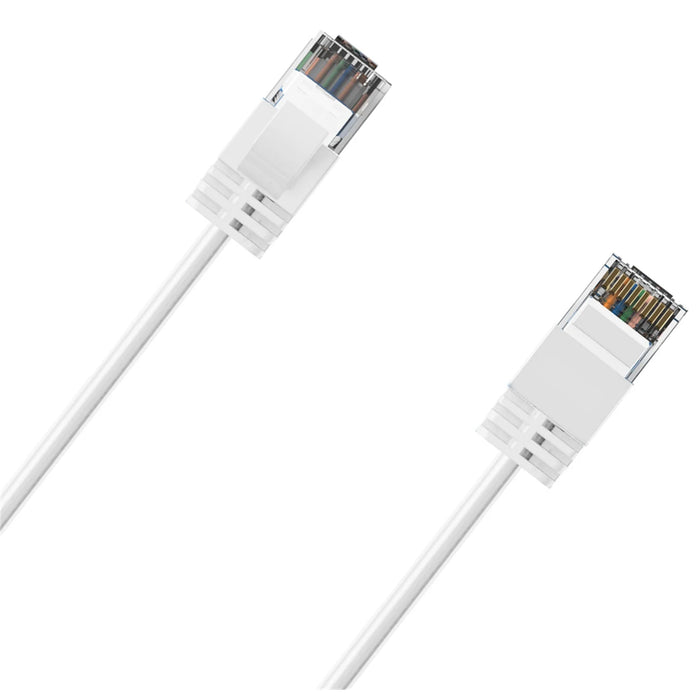 Cruxtec 1m Ultra Slim Cat6A Ethernet Cable - White Color