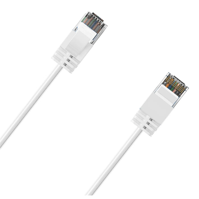 Cruxtec 10m Ultra Slim Cat6A Ethernet Cable - White Color