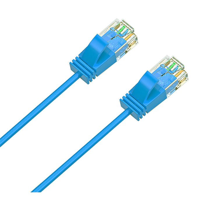 Cruxtec 0.5m Ultra Slim Cat6A Ethernet Cable - Blue Color